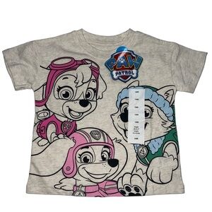 Paw Patrol Toddler Girl Graphic T-Shirt Oatmeal Heather Size 18M NWT